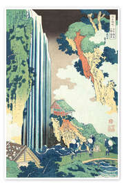 Plakat  Ono Waterfall on the Kisokaido - Katsushika Hokusai
