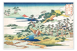 Plakat  The Sacred Spring at Jogaku - Katsushika Hokusai