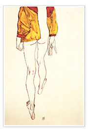 Plakat  Standing Half-Nude with a Brown Shirt - Egon Schiele