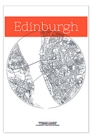 Plakat  Edinburgh map circle - campus graphics