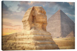 Lærredsbillede  Sphinx and pyramid