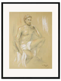 Kunsttryk i ramme  Apollo - male semi-nude - Marita Zacharias