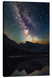 Lærredsbillede  Milky Way over the mountains - Matthias Köstler
