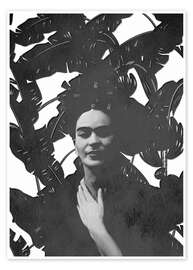 Plakat Frida Kahlo sort-hvid