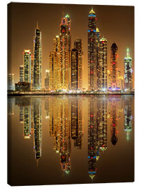 Lærredsbillede  Lighting the Dubai Marina Bay