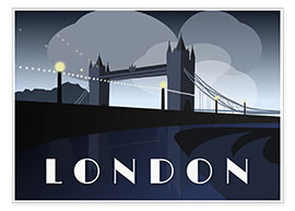 Plakat  London Tower Bridge Art Deco style - Alex Saberi
