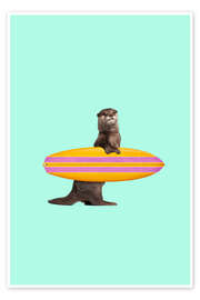 Plakat Surfing Otter