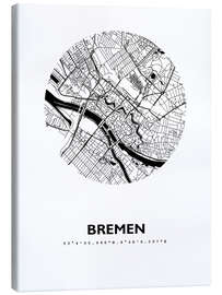 Lærredsbillede  City map of Bremen IV - 44spaces