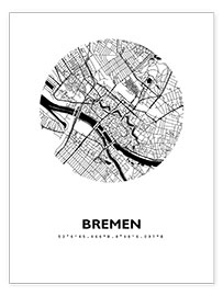 Plakat  City map of Bremen IV - 44spaces