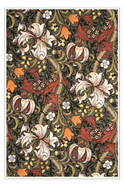 Plakat  Golden Lily (olive) - William Morris