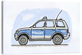 Lærredsbillede  Hugos tysk politi patruljevogn - Hugos Illustrations