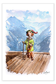 Plakat  Dachshund in the Alps - Peter Guest