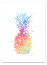 Plakat  Regnbue ananas - Mod Pop Deco