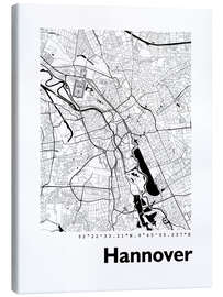 Lærredsbillede  City map of Hannover - 44spaces