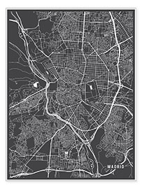Plakat  Madrid map - Main Street Maps