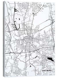 Lærredsbillede  Dortmund Germany Map - Main Street Maps