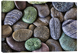 Lærredsbillede  Colorful beach stones - Don Paulson