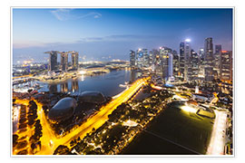 Plakat  Singapore skyline at dawn - Matteo Colombo