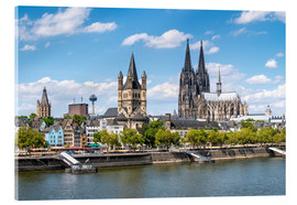 Akrylbillede  City view of Cologne in summer, North Rhine-Westphalia, Germany - Jan Christopher Becke