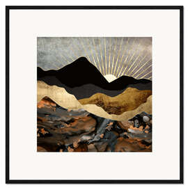 Kunsttryk i ramme  Copper and Gold Mountains Landscape - SpaceFrog Designs