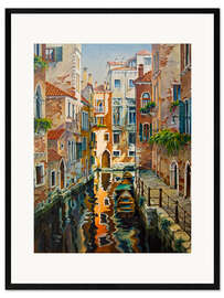 Kunsttryk i ramme  Sunny alley in Venice - Maria Rabinky